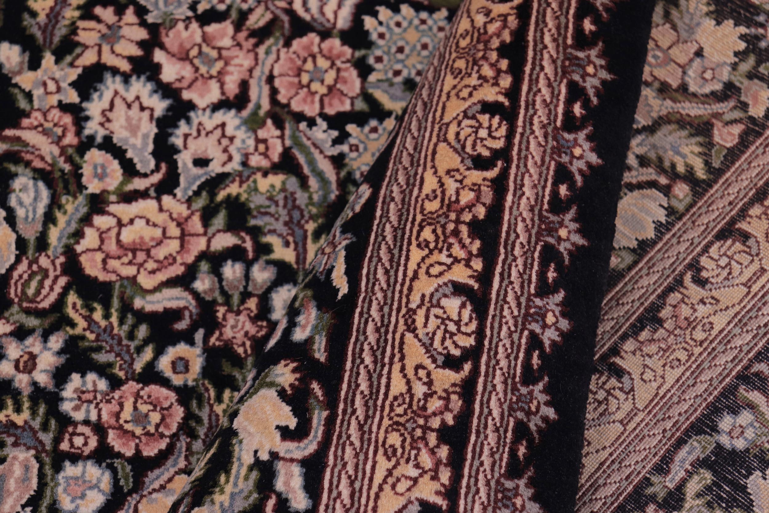 handmade Traditional Tamour Black Black Hand Knotted RECTANGLE 100% WOOL area rug 9x12