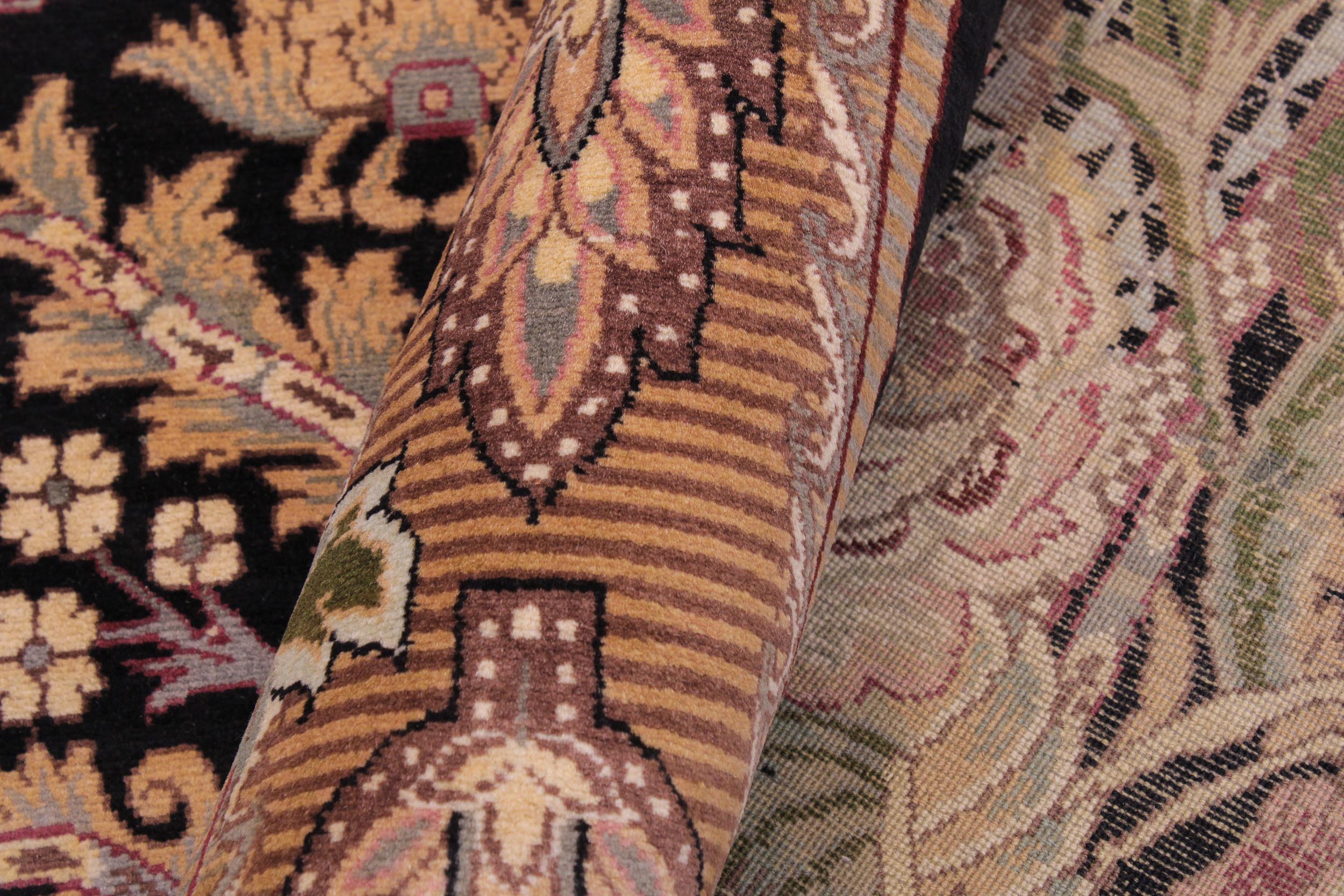 handmade Traditional Rasmi Romal Black Brown Hand Knotted RECTANGLE 100% WOOL area rug 9x12