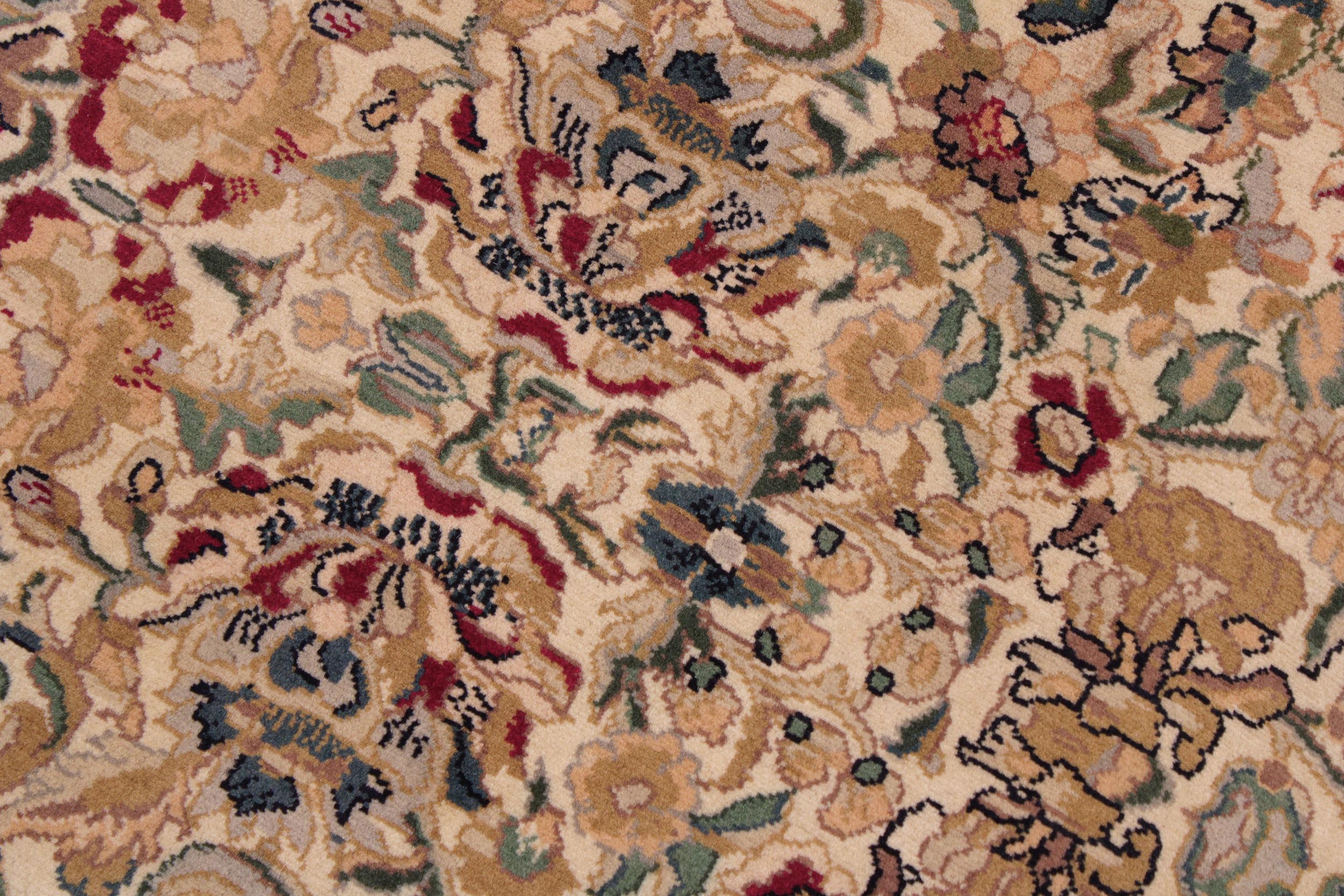 handmade Traditional Sukhan Ivory Black Hand Knotted RECTANGLE 100% WOOL area rug 9x12