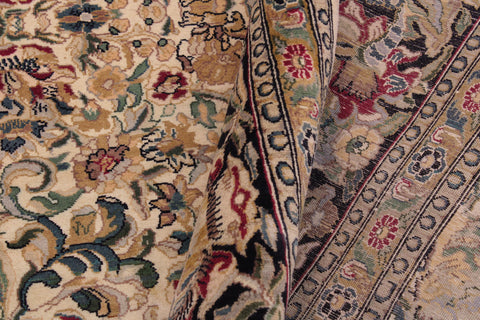 handmade Traditional Sukhan Ivory Black Hand Knotted RECTANGLE 100% WOOL area rug 9x12