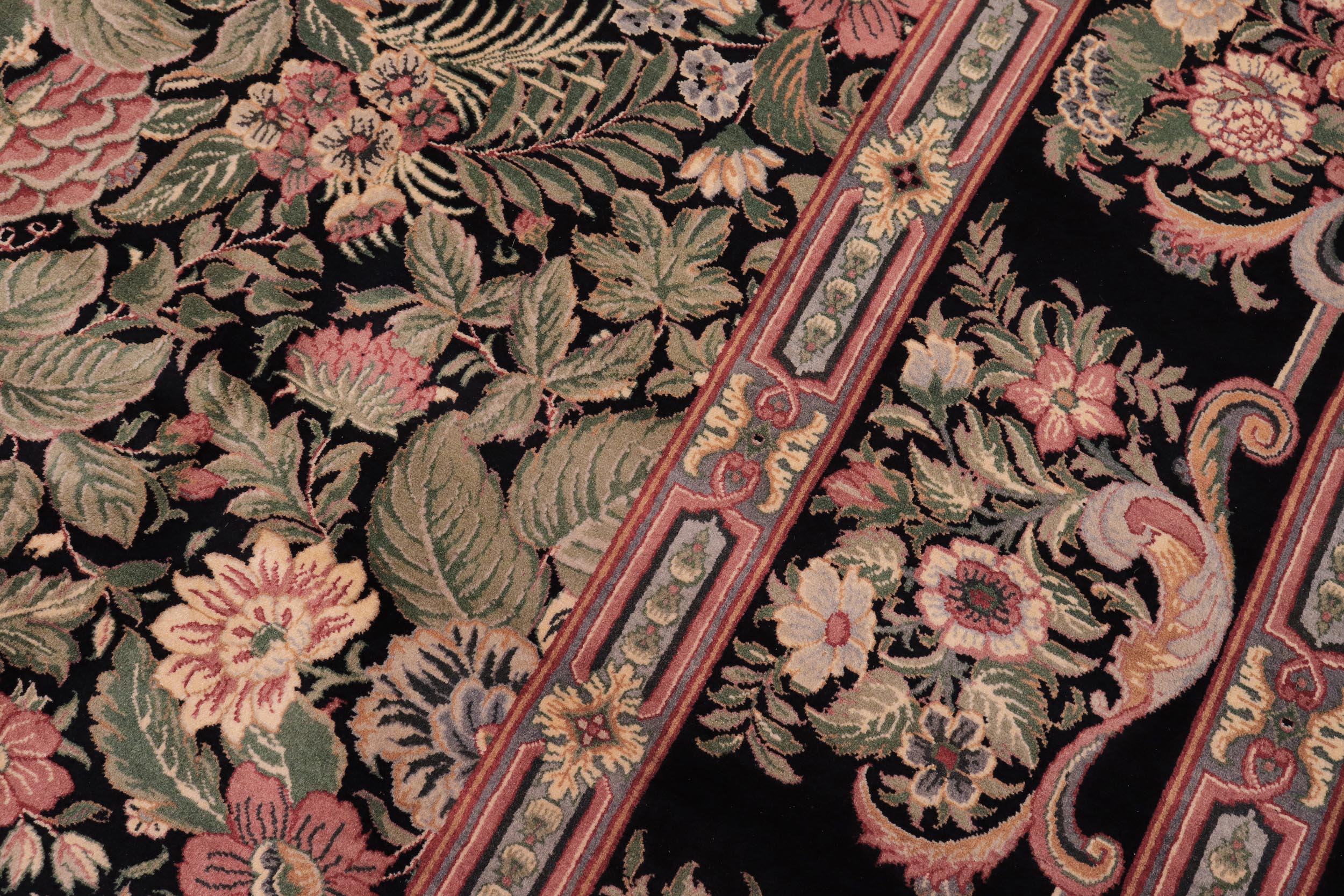 handmade Transitional Basarabian Black Black Hand Knotted RECTANGLE 100% WOOL area rug 9x12