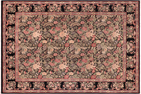 handmade Transitional Basarabian Black Black Hand Knotted RECTANGLE 100% WOOL area rug 9x12