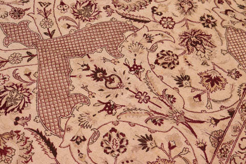 handmade Traditional Agra Beige Red Hand Knotted RECTANGLE 100% WOOL area rug 9x12