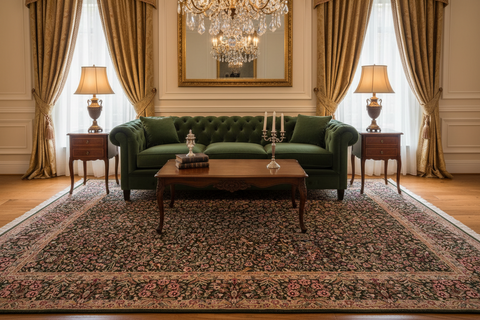 handmade Transitional Gulshan Green Lt. Green Hand Knotted RECTANGLE 100% WOOL area rug 9x12