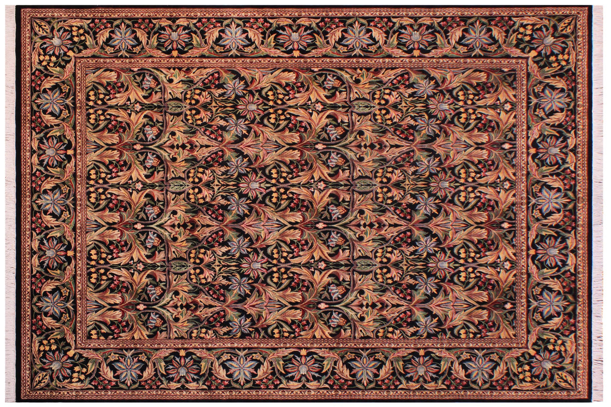handmade Transitional Internation Black Black Hand Knotted RECTANGLE 100% WOOL area rug 9x12