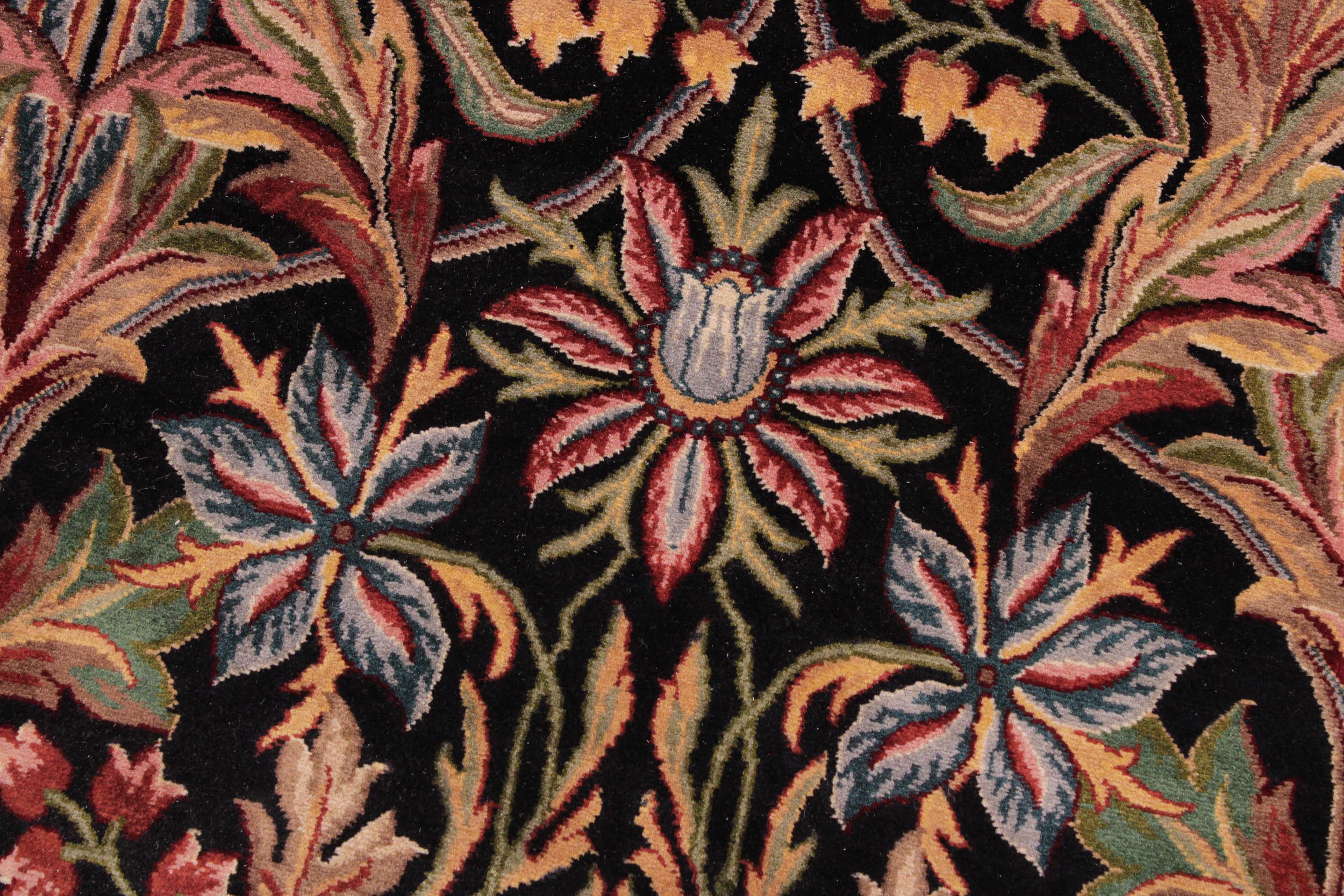 handmade Transitional Internation Black Black Hand Knotted RECTANGLE 100% WOOL area rug 9x12