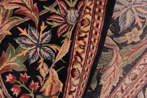 handmade Transitional Internation Black Black Hand Knotted RECTANGLE 100% WOOL area rug 9x12