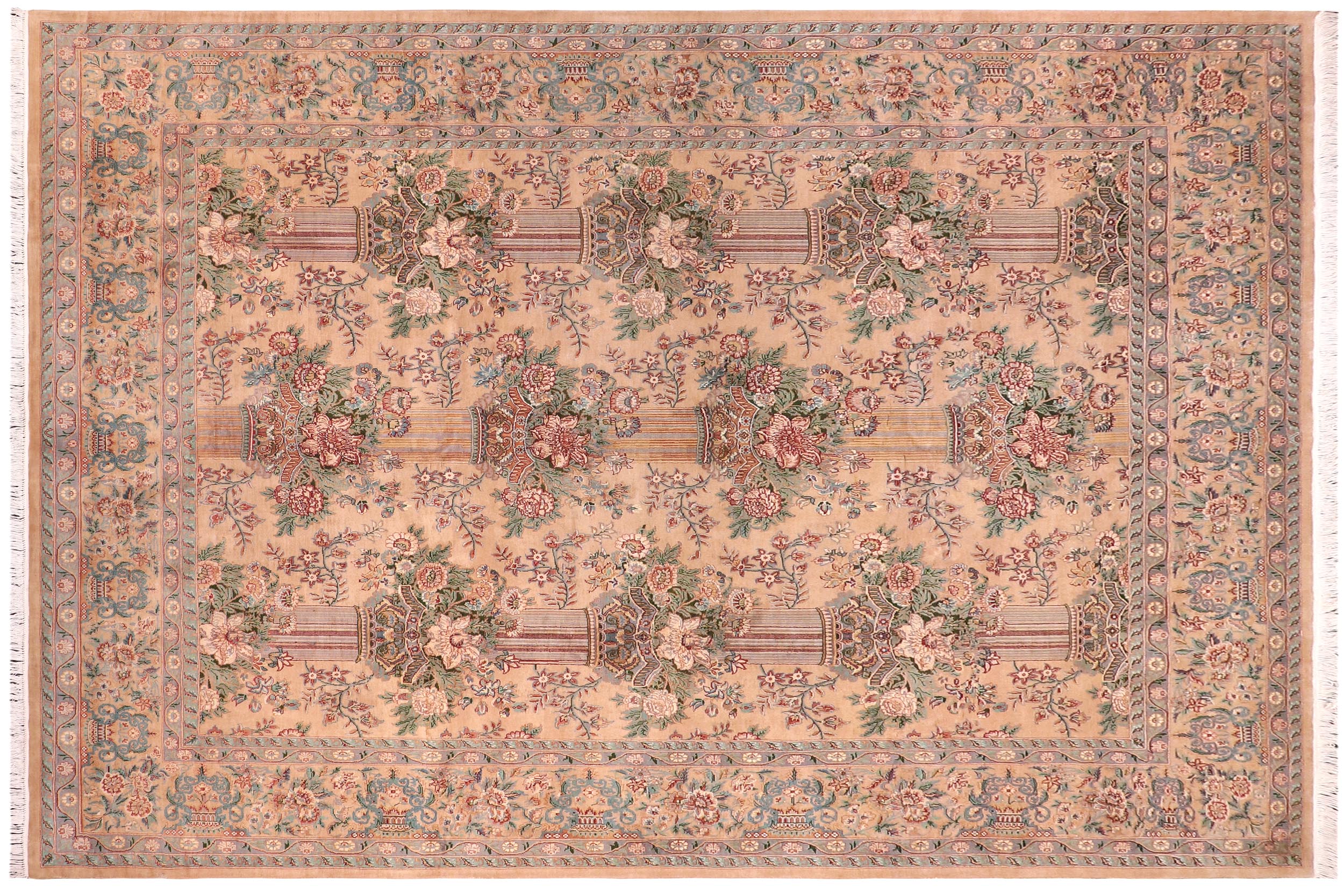 handmade Transitional Pupo Tan Tan Hand Knotted RECTANGLE 100% WOOL area rug 9x12