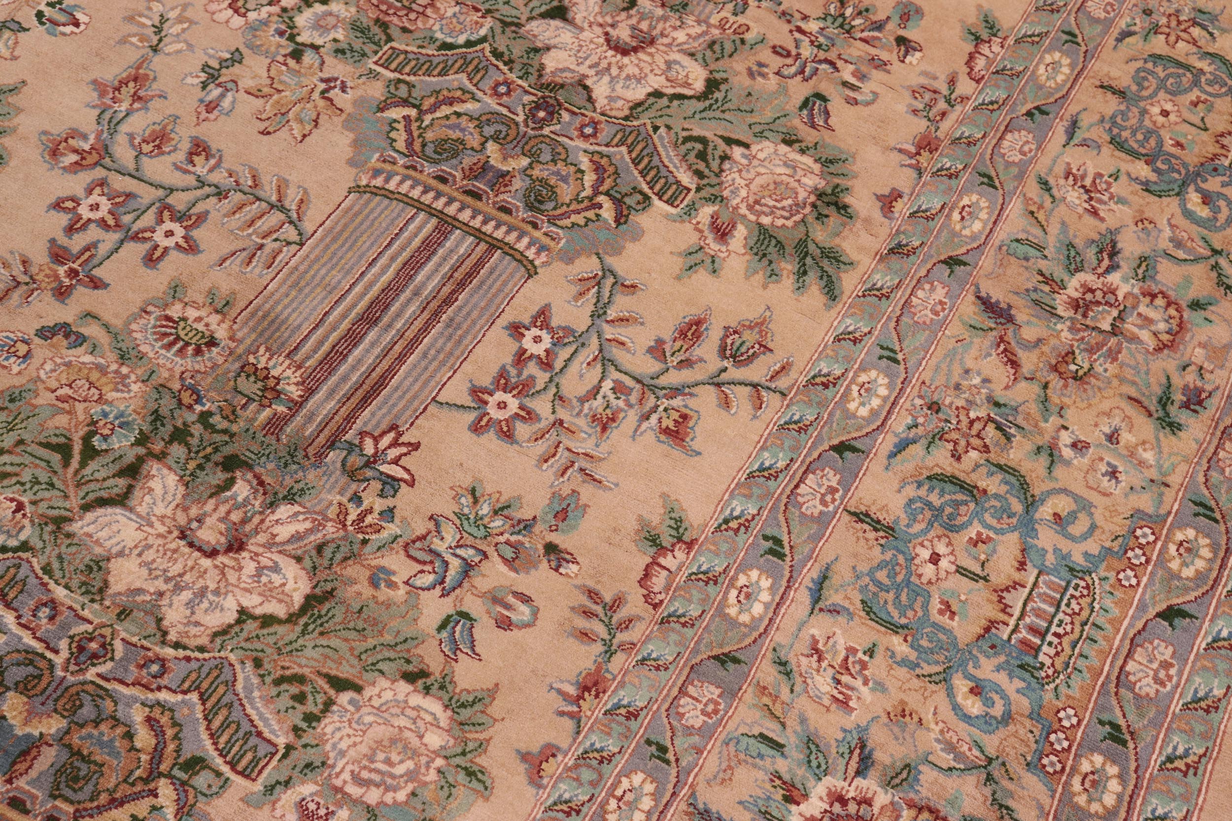 handmade Transitional Pupo Tan Tan Hand Knotted RECTANGLE 100% WOOL area rug 9x12