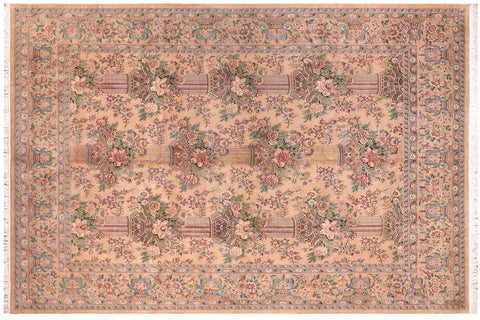 handmade Transitional Pupo Tan Tan Hand Knotted RECTANGLE 100% WOOL area rug 9x12