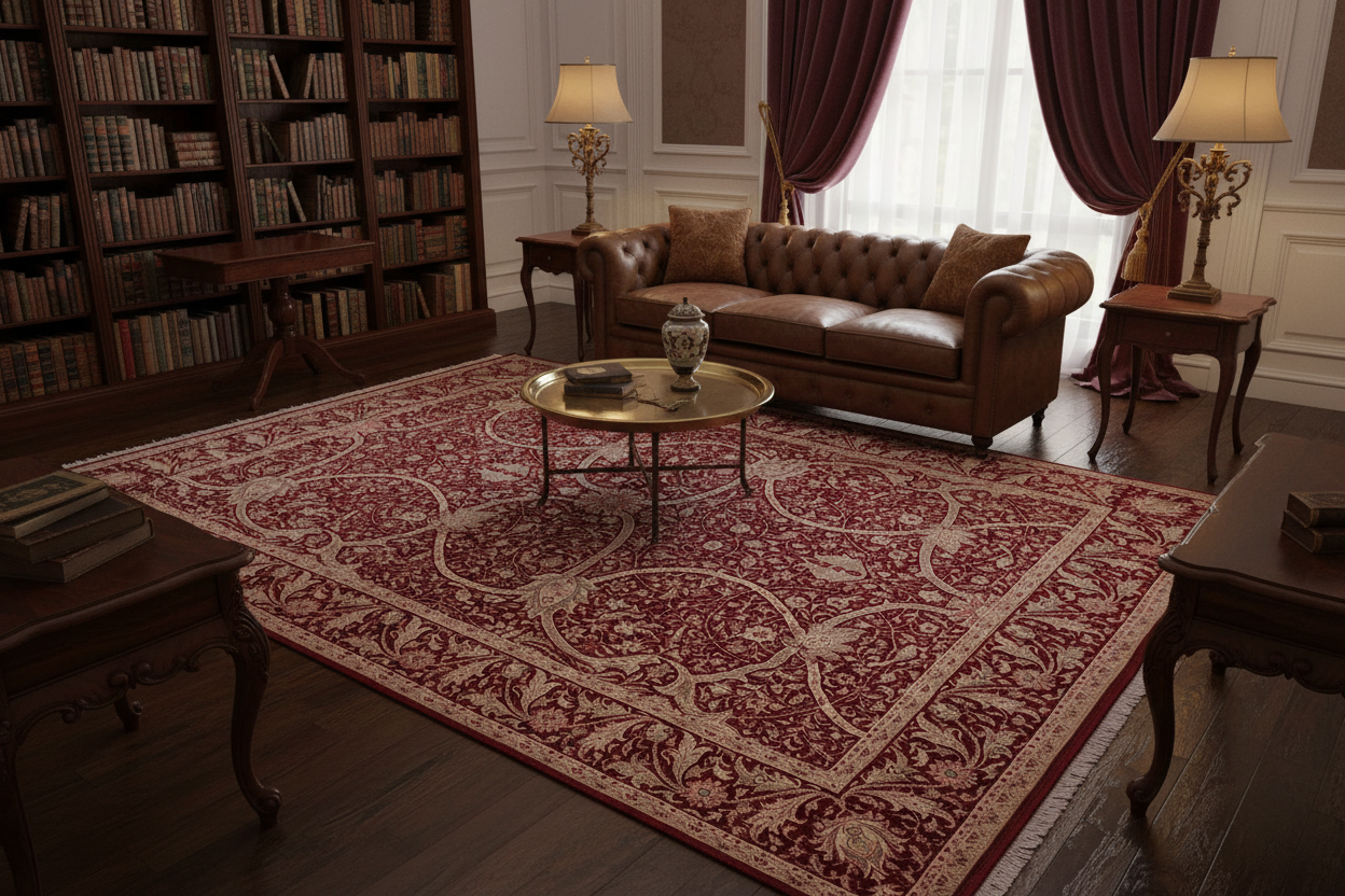 handmade Transitional Arshad Red Red Hand Knotted RECTANGLE 100% WOOL area rug 9x12