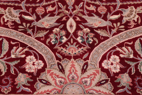 handmade Transitional Arshad Red Red Hand Knotted RECTANGLE 100% WOOL area rug 9x12