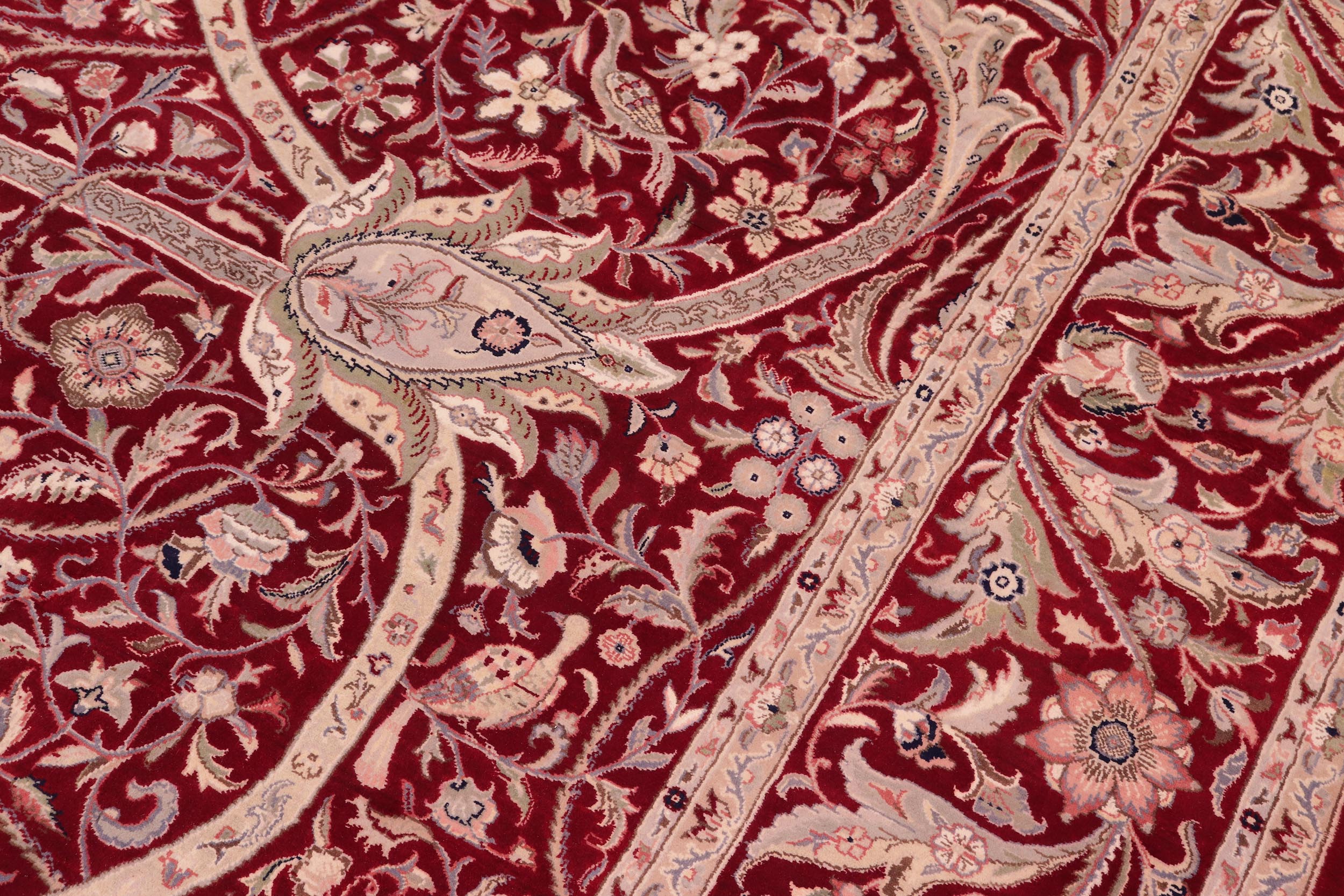 handmade Transitional Arshad Red Red Hand Knotted RECTANGLE 100% WOOL area rug 9x12