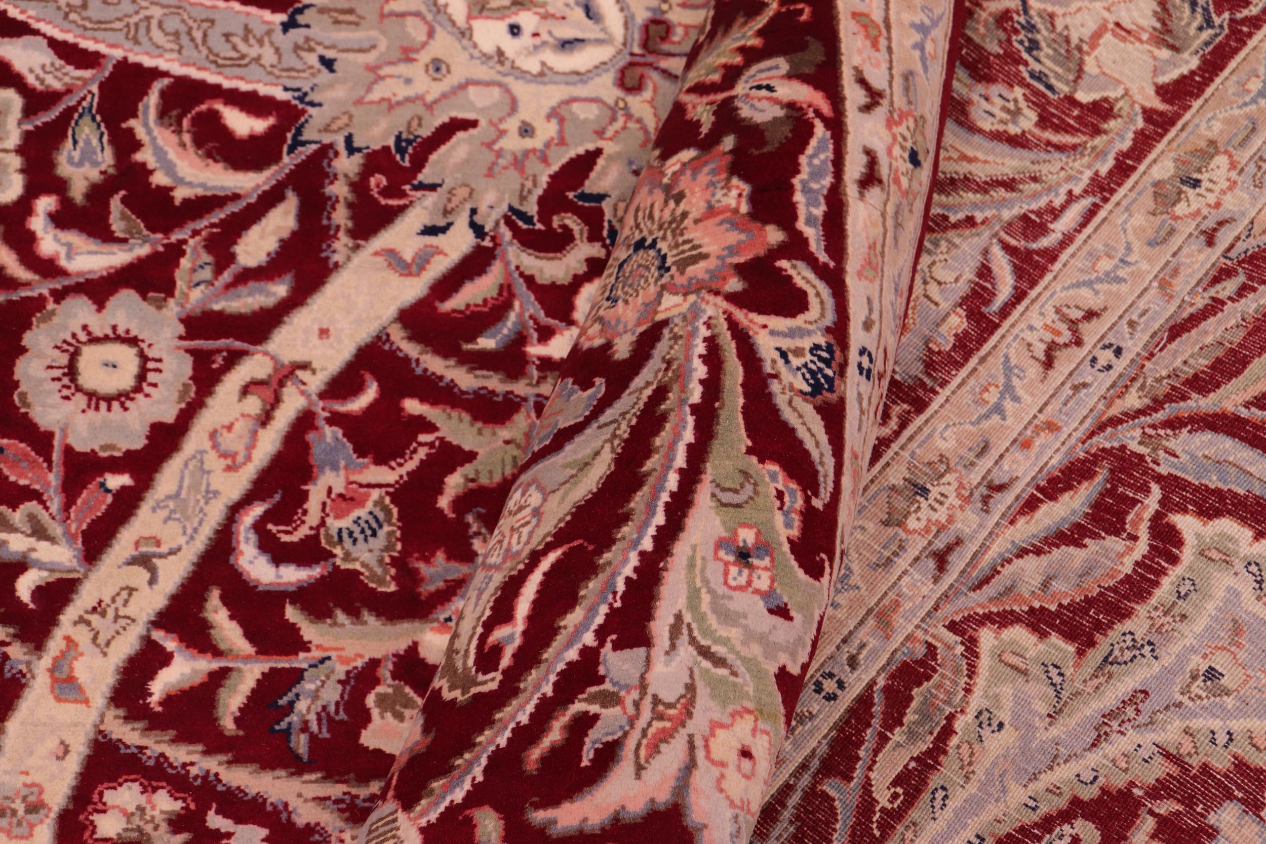 handmade Transitional Arshad Red Red Hand Knotted RECTANGLE 100% WOOL area rug 9x12