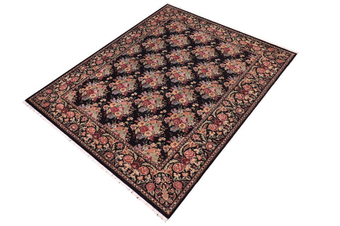 handmade Transitional Gulshan Black Black Hand Knotted RECTANGLE 100% WOOL area rug 9x12