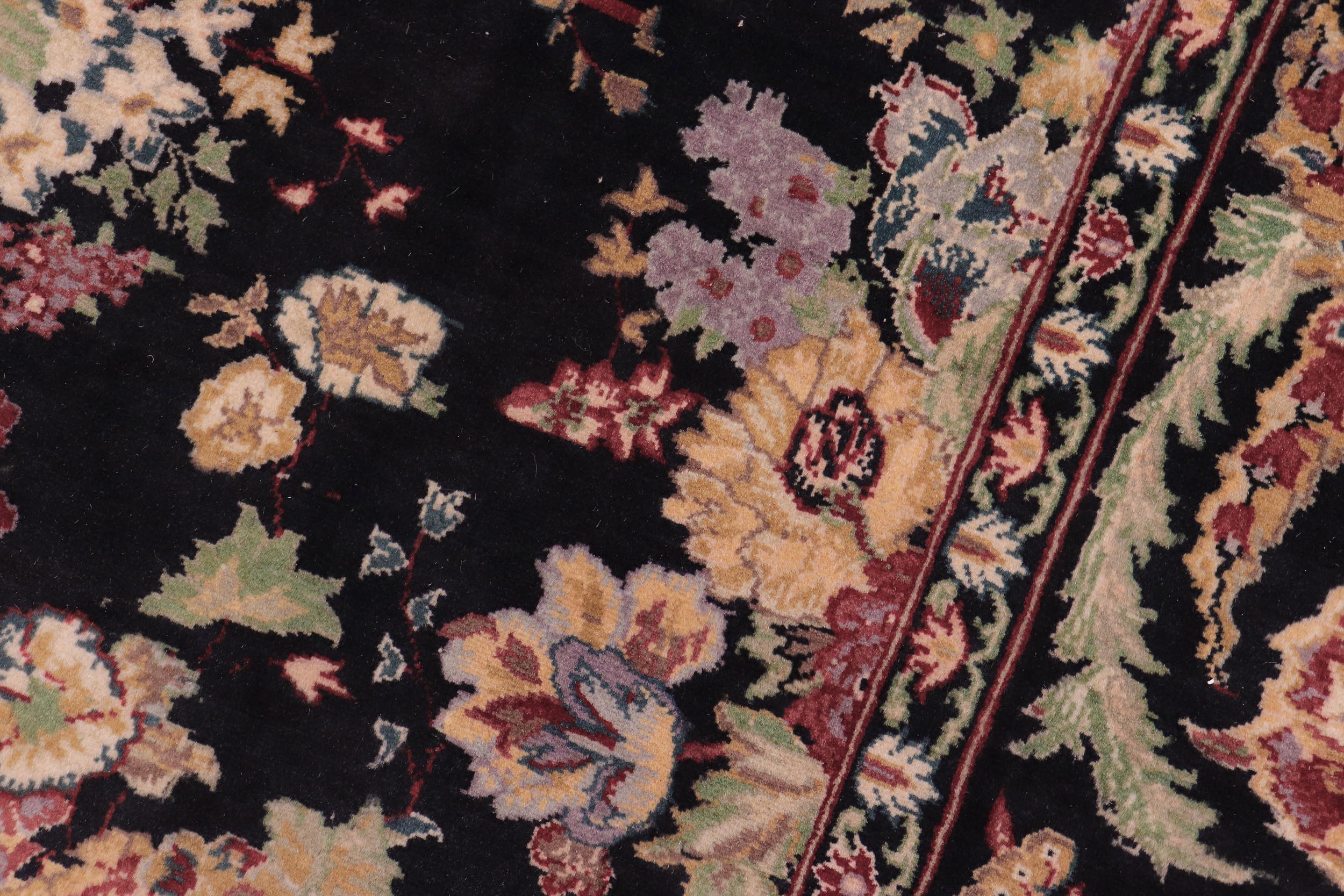 handmade Transitional Gulshan Black Black Hand Knotted RECTANGLE 100% WOOL area rug 9x12