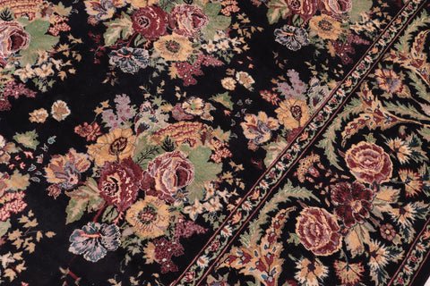 handmade Transitional Gulshan Black Black Hand Knotted RECTANGLE 100% WOOL area rug 9x12