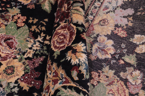 handmade Transitional Gulshan Black Black Hand Knotted RECTANGLE 100% WOOL area rug 9x12