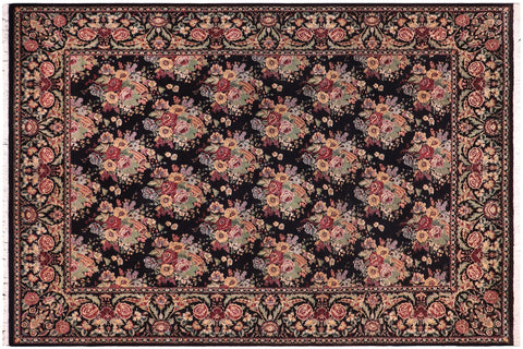 handmade Transitional Gulshan Black Black Hand Knotted RECTANGLE 100% WOOL area rug 9x12