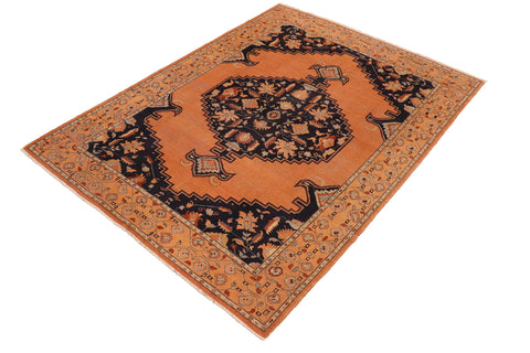 handmade Traditional Antique Rust Blue Hand Knotted RECTANGLE 100% WOOL area rug 8' x 11'