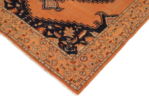 handmade Traditional Antique Rust Blue Hand Knotted RECTANGLE 100% WOOL area rug 8' x 11'