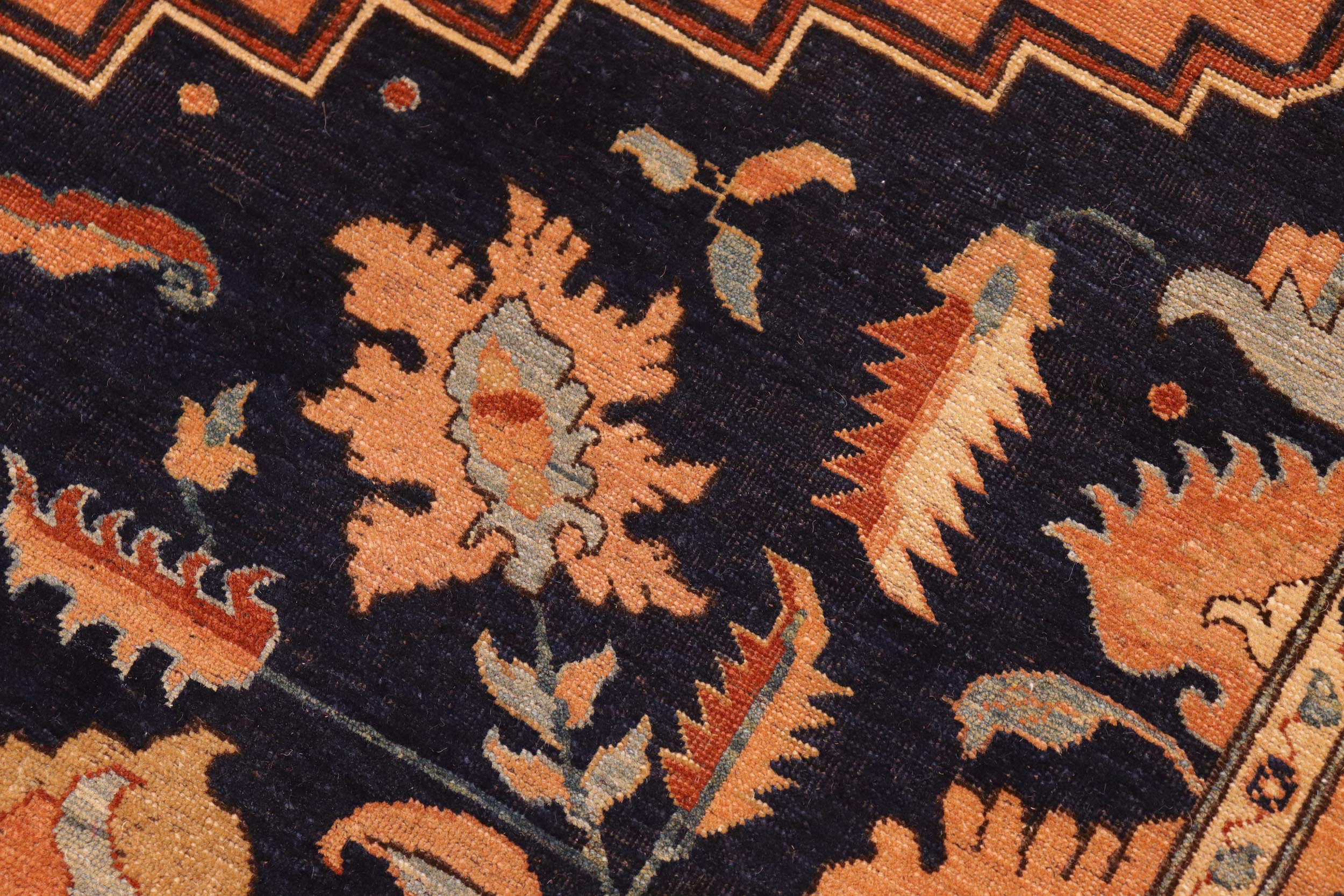 handmade Traditional Antique Rust Blue Hand Knotted RECTANGLE 100% WOOL area rug 8' x 11'
