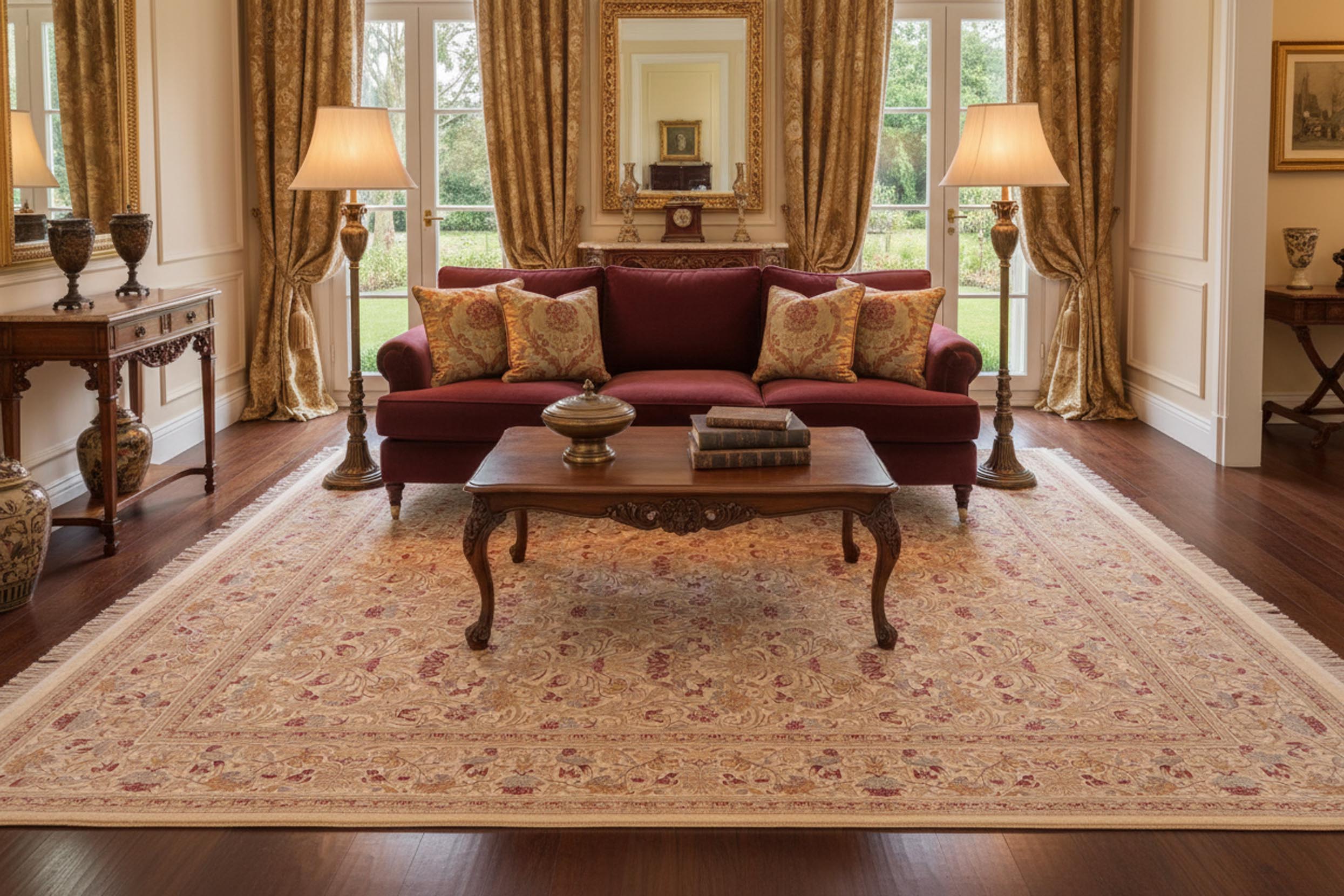 handmade Transitional Sayra Beige Red Hand Knotted RECTANGLE 100% WOOL area rug 8x10