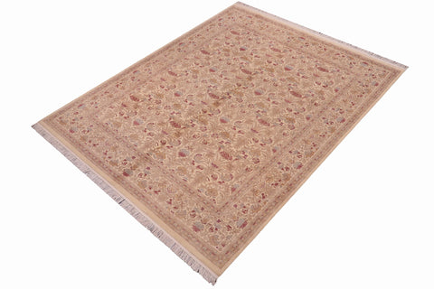 handmade Transitional Sayra Beige Red Hand Knotted RECTANGLE 100% WOOL area rug 8x10
