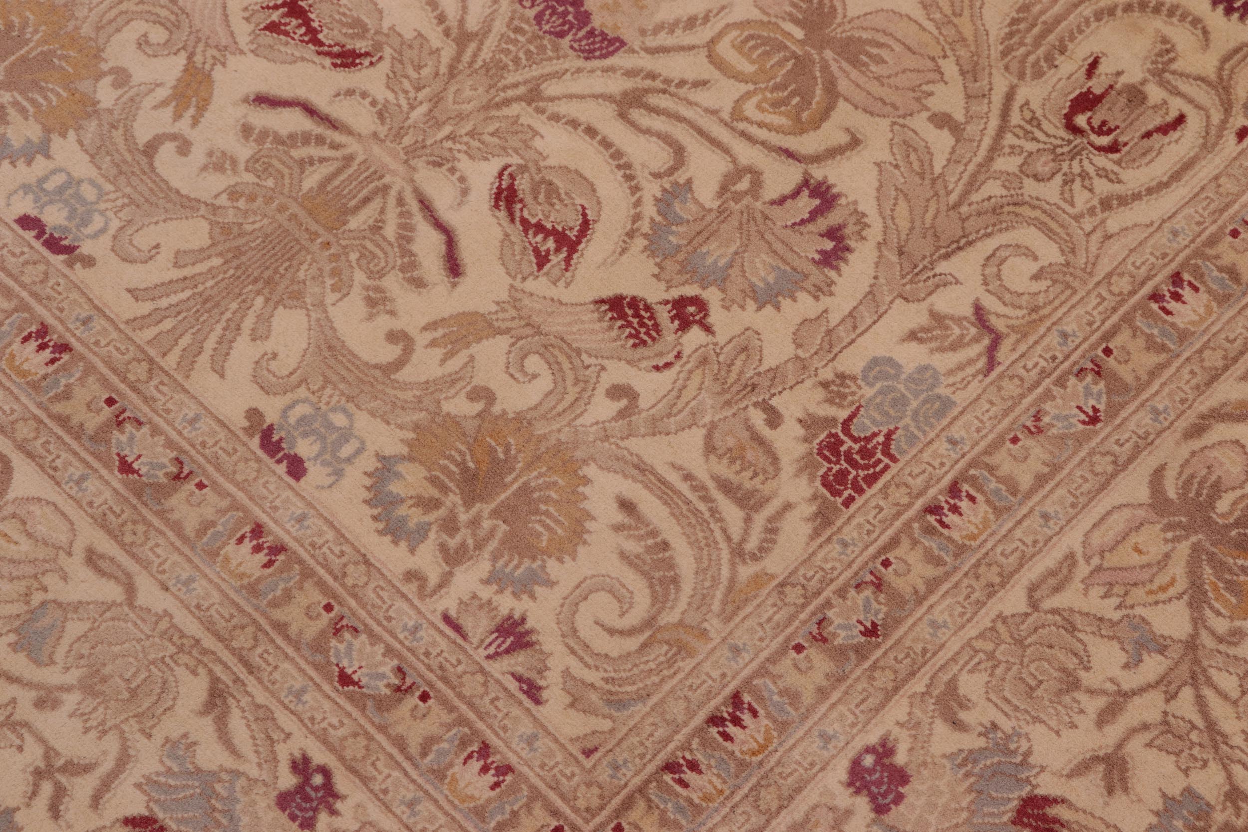 handmade Transitional Sayra Beige Red Hand Knotted RECTANGLE 100% WOOL area rug 8x10