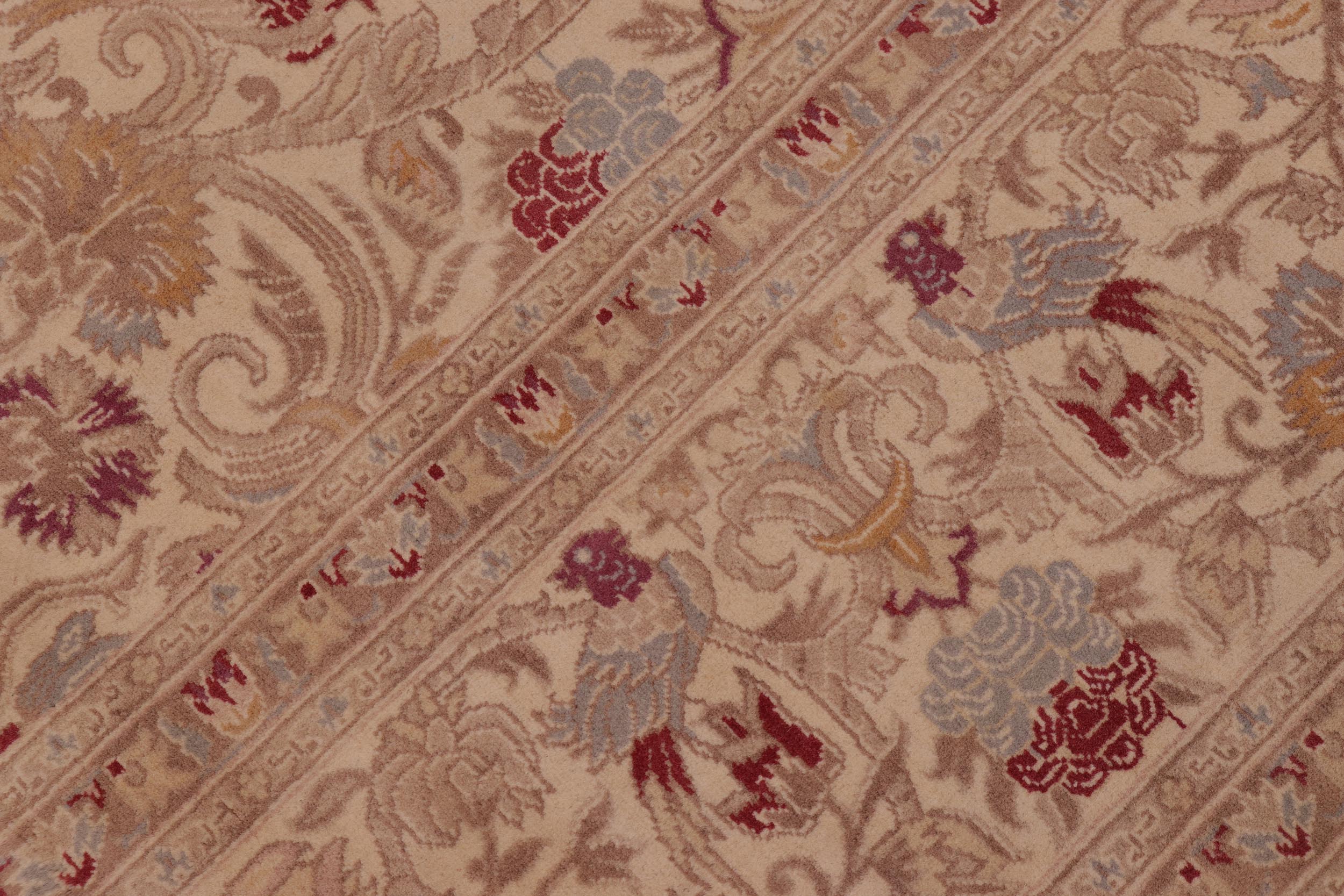 handmade Transitional Sayra Beige Red Hand Knotted RECTANGLE 100% WOOL area rug 8x10