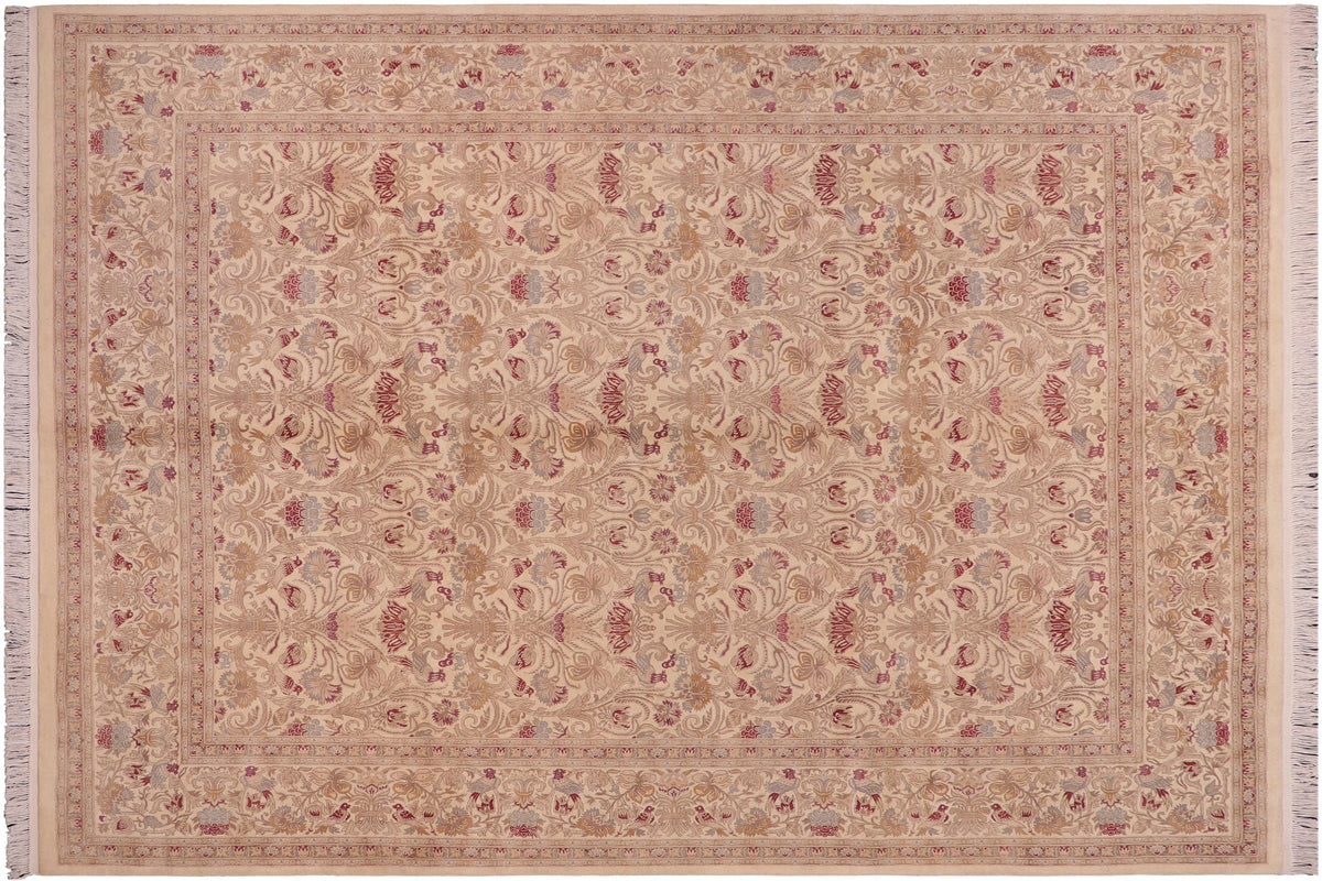 handmade Transitional Sayra Beige Red Hand Knotted RECTANGLE 100% WOOL area rug 8x10