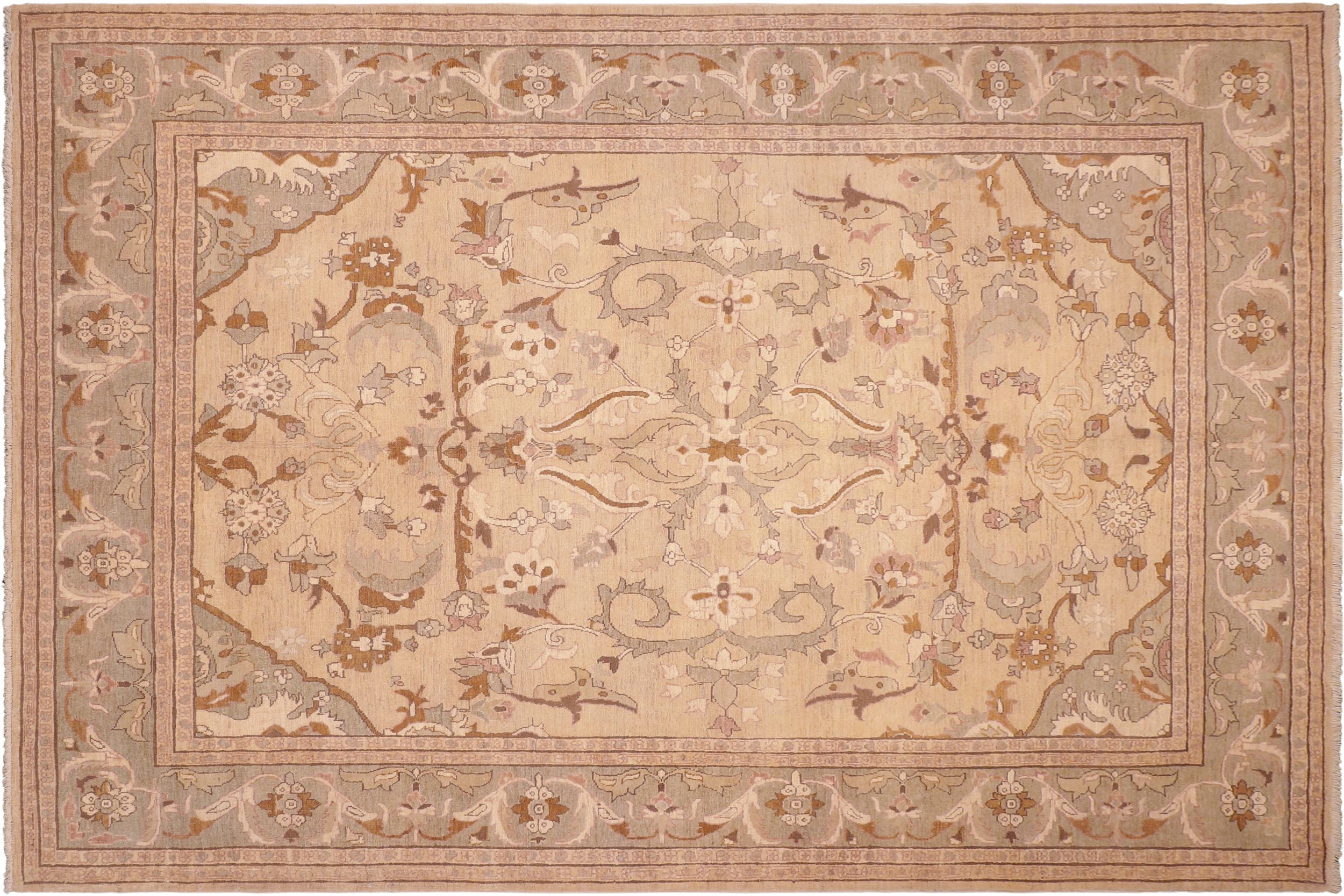 handmade Traditional Kafkaz Tan Green Hand Knotted RECTANGLE 100% WOOL area rug 8x10