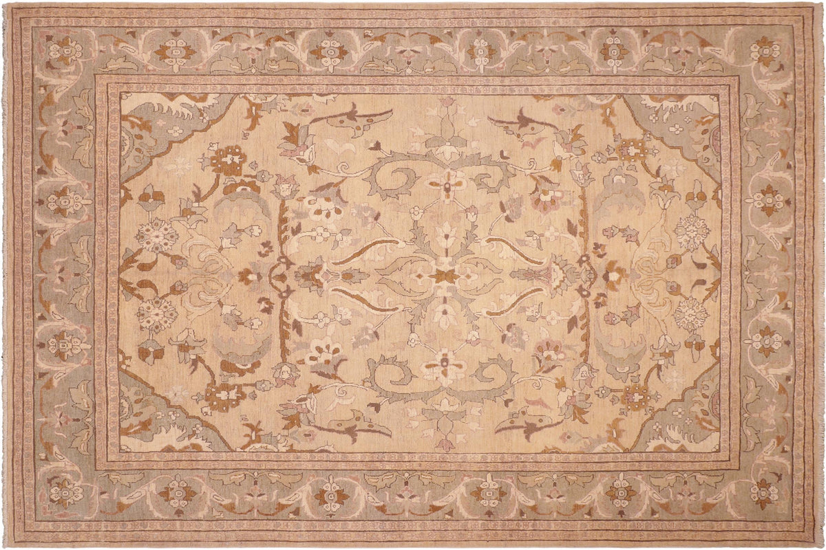handmade Traditional Kafkaz Tan Green Hand Knotted RECTANGLE 100% WOOL area rug 8x10