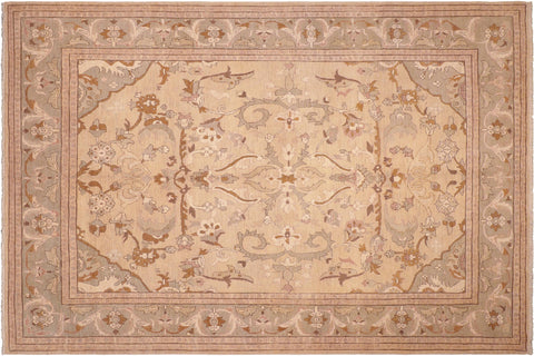 handmade Traditional Kafkaz Tan Green Hand Knotted RECTANGLE 100% WOOL area rug 8x10