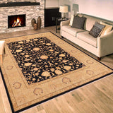 handmade Traditional Kafkaz Drk. Blue Beige Hand Knotted RECTANGLE 100% WOOL area rug 8 x 9