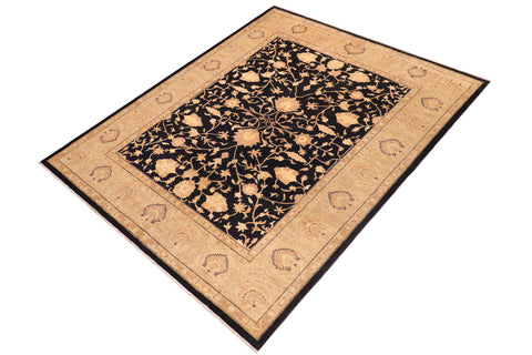 handmade Traditional Kafkaz Drk. Blue Beige Hand Knotted RECTANGLE 100% WOOL area rug 8x9