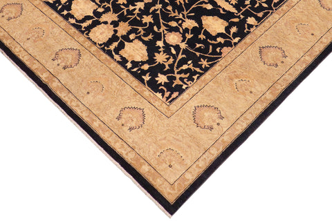 handmade Traditional Kafkaz Drk. Blue Beige Hand Knotted RECTANGLE 100% WOOL area rug 8x9