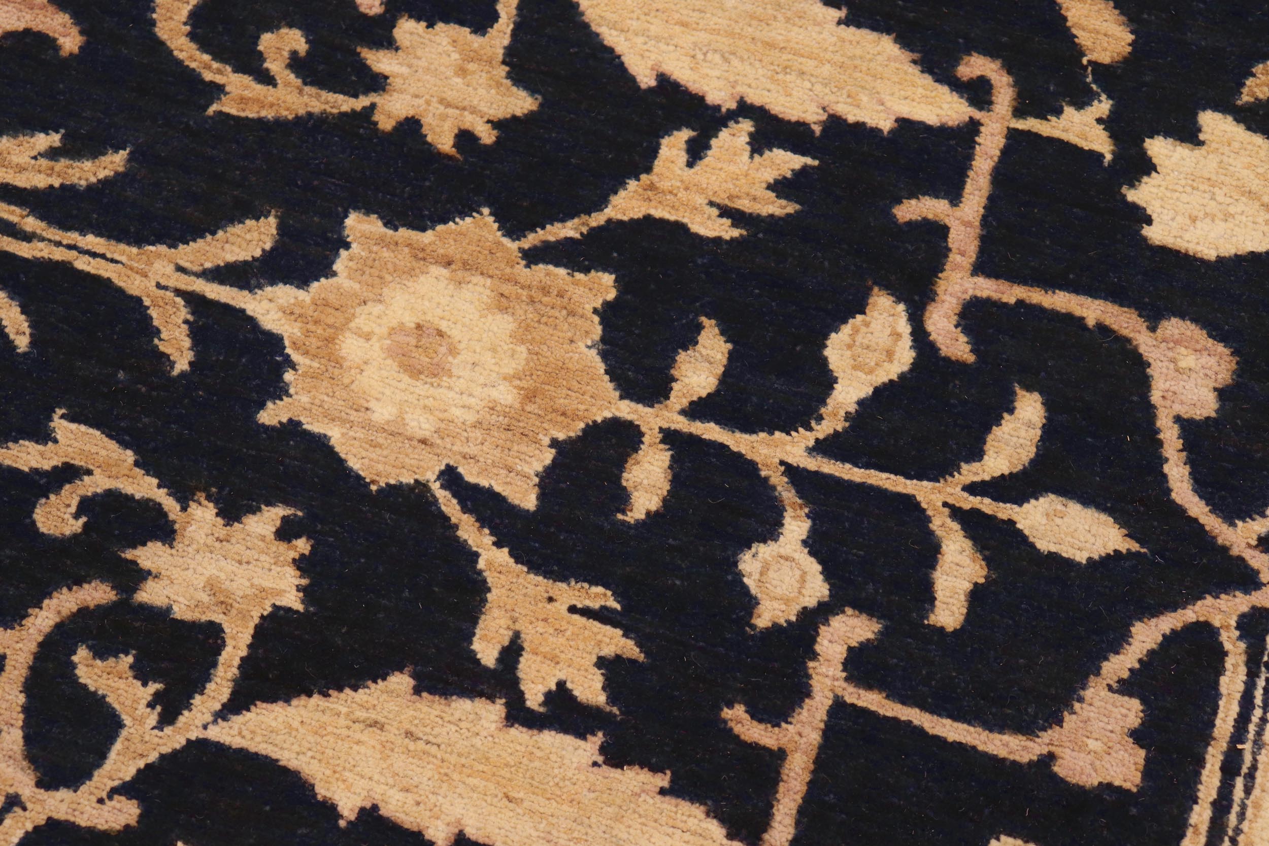 handmade Traditional Kafkaz Drk. Blue Beige Hand Knotted RECTANGLE 100% WOOL area rug 8x9
