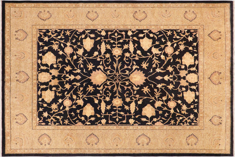 handmade Traditional Kafkaz Drk. Blue Beige Hand Knotted RECTANGLE 100% WOOL area rug 8x9