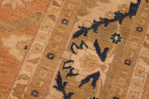 handmade Traditional Kafkaz Orange Lt. Green Hand Knotted RECTANGLE 100% WOOL area rug 8x10