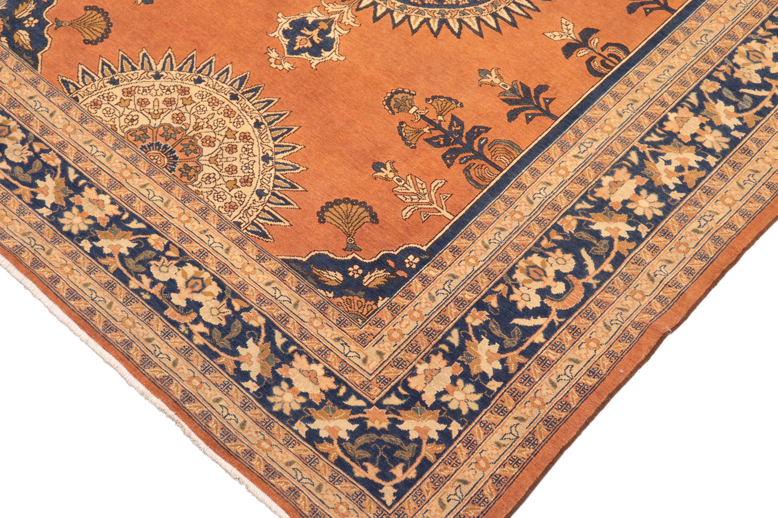 handmade Traditional Kafkaz Rust Blue Hand Knotted RECTANGLE 100% WOOL area rug 8' x 10'
