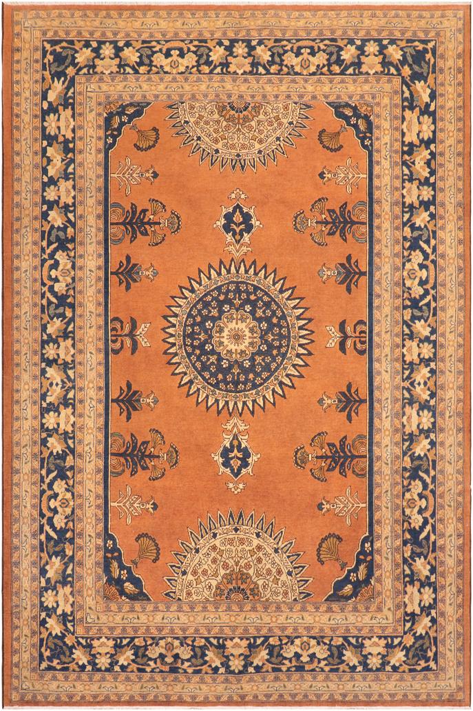 handmade Traditional Kafkaz Rust Blue Hand Knotted RECTANGLE 100% WOOL area rug 8X10