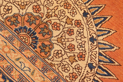 handmade Traditional Kafkaz Rust Blue Hand Knotted RECTANGLE 100% WOOL area rug 8X10