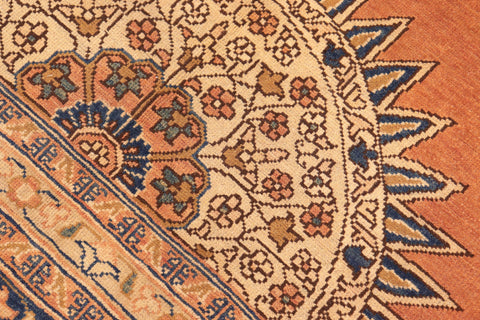handmade Traditional Kafkaz Rust Blue Hand Knotted RECTANGLE 100% WOOL area rug 8' x 10'