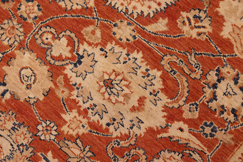 handmade Traditional Kafkaz Rust Blue Hand Knotted RECTANGLE 100% WOOL area rug 8x10
