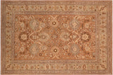 Shabby Chic Ziegler Penni Brown/Green Hand-Knotted Wool Rug - 7'10'' x 10'4''