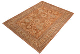 handmade Traditional Kafkaz Lt. Brown Lt. Green Hand Knotted RECTANGLE 100% WOOL area rug 8 x 10