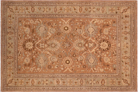 handmade Traditional Kafkaz Lt. Brown Lt. Green Hand Knotted RECTANGLE 100% WOOL area rug 8x10