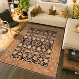 handmade Traditional Kafkaz Blue Orange Hand Knotted RECTANGLE 100% WOOL area rug 8 x 10