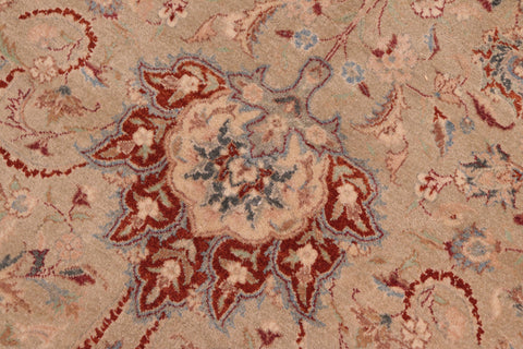 handmade Traditional Kashan Taupe Tan Hand Knotted RECTANGLE 100% WOOL area rug 8 x 10